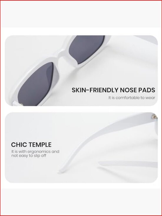 Retro Rectangle Sunglasses UV400 Protection PC Frame Lightweight Unisex Vintage